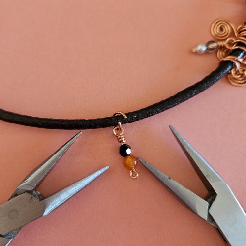 Margot Potter's Falloween Bracelet  - , Contemporary Wire Jewelry, Dapping, Dapping Jewelry, Findings, Clasps, Components, Wire Wrapping, Wrapping, Wire Wrapping Jewelry, Attach the beaded dangles